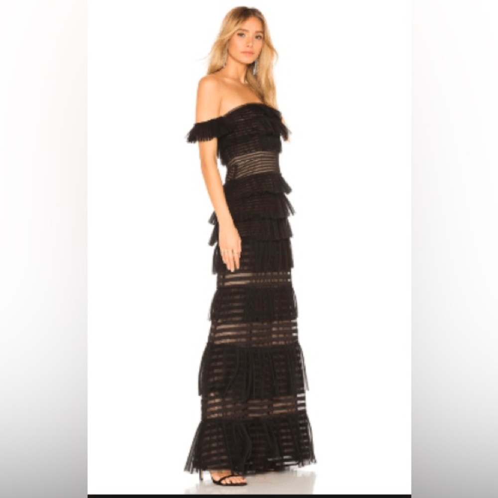 BCBGmaxazria black ruffle gown, size 0